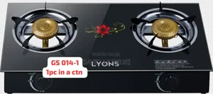 Ailyons Glass Table Top 2burners Black