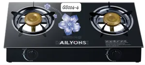 The Ailyons Glass Table Top 2burner Black