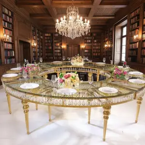 Elegant Stainless Steel Circular Event Table