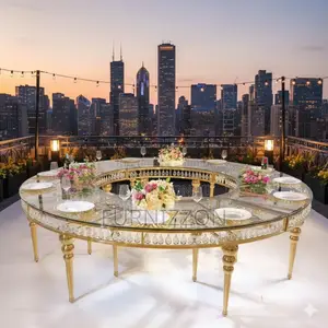 Premium Wedding Banquet Table – Gold Finish