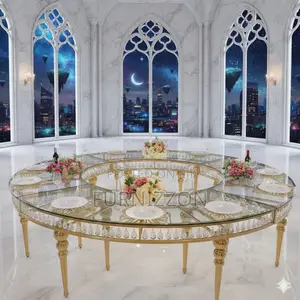 Modern Round Glass Top Wedding Table for Events