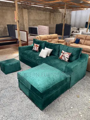 Classy Green L Sofa