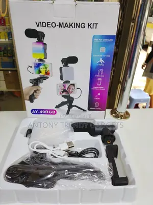 Ay-49 Rgb Vlogging Kit With Mic Tripod & Remote