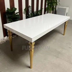 Elegant Gold Wedding Table – Strong White MDF Surface