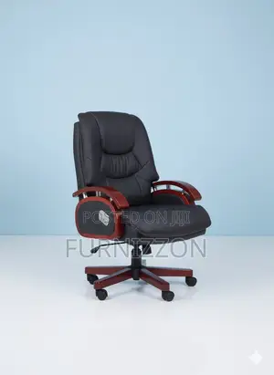 Premium Executive Black Leather Office Chair Adjustable Height