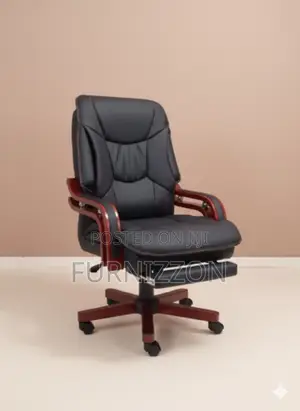 Modern Executive Height Adjustable High-Back Leather Office Chair