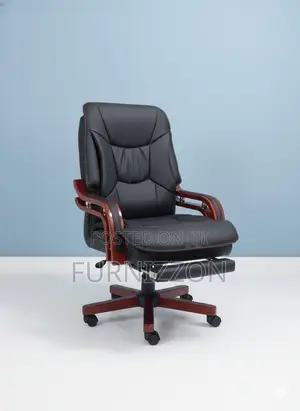 . Premium Executive Black High-Back Leather Ergonomic Office Chair