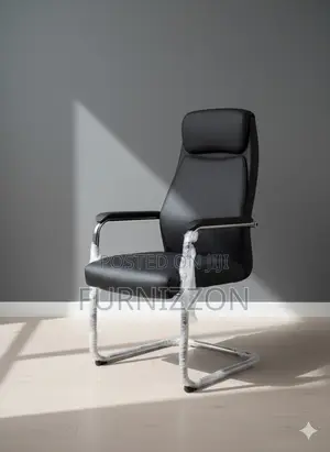 . Modern Visitors and Boardroom Black Leather PVC Office Chair