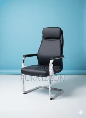 Professional Boardroom Visitors Office Chair Black Leather