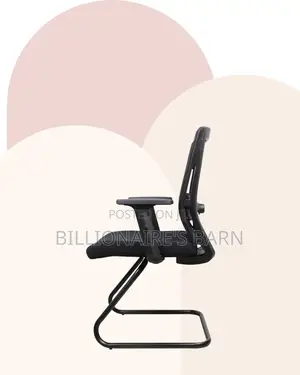 Black Visitor Chair | Clean Executive Look for Modern Offices | Fixed