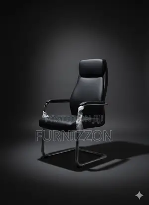 Visitors and Conference Room Black Leather Office Chair
