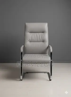 Modern Office Meeting Grey Leather Ergonomic Chair Iron Base
