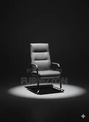 Modern Boardroom Grey Leather Ergonomic Visitors Chair