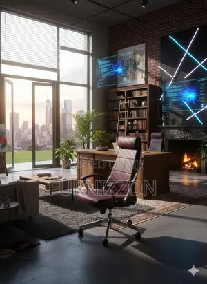 Brown Leather Ergonomic Office Chair