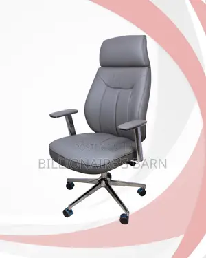 Grey Executive Office Chair | Smooth Rolling Comfort for Busy Workdays