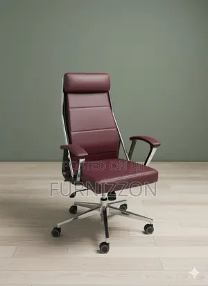 Brown Leather PVC Ergonomic Chair for Office and Home Use