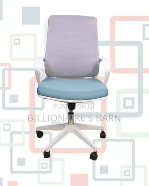 White Mid-Back Mesh Chair | Smooth Rolling Comfort for Busy Workdays |