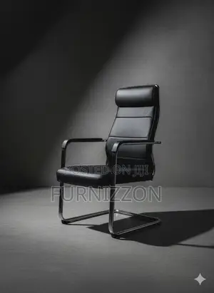 Executive Boardroom Office Chair Black Leather PVC With Arms