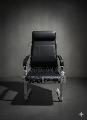 Contemporary Black Leather Office Chair With Multifunctional Arms