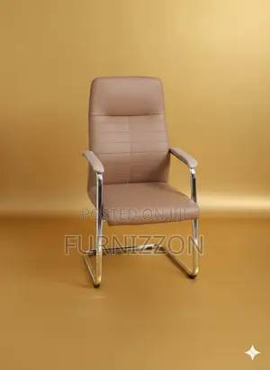 Executive Sled Base Boardroom Chair Brown Leather PVC