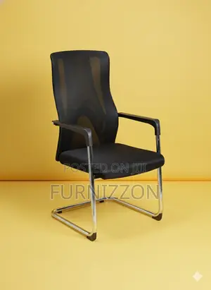 Professional Executive High-Back Black Mesh Visitor Chair