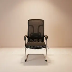 Ergonomic Black Mesh Sled Base Boardroom Visitors Chair