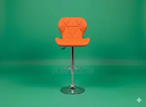 Compact Adjustable Swivel Bar Stool With Backrest