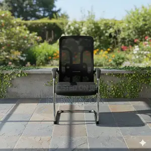 Modern Boardroom Black Mesh Sled Base Visitor Chair