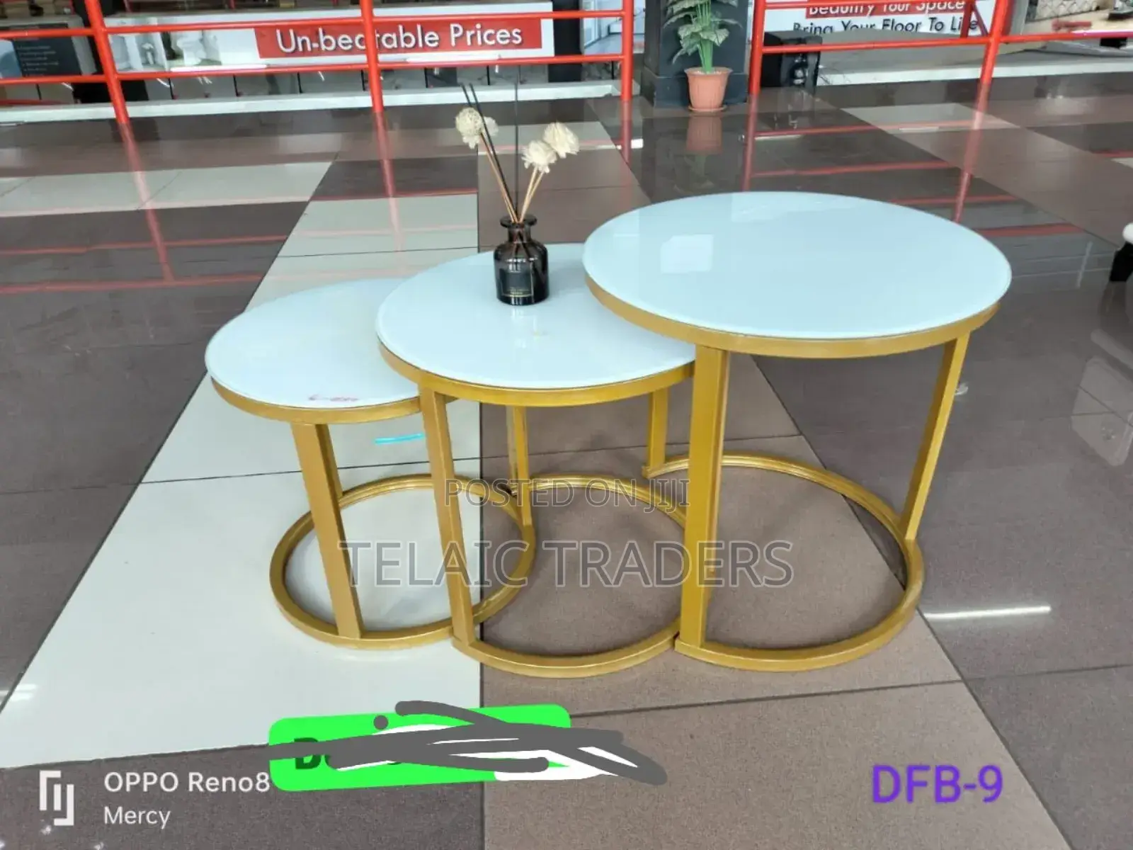 White 3 in 1 Executive Pure Marble Table