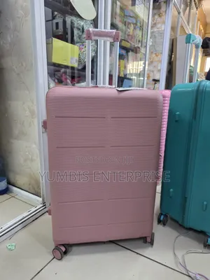 Pink Rubber Suitcase Large Size Height69cm