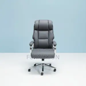 Professional High-Back Executive Office Chair Grey Leather