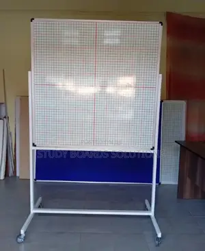 Classroom Magnetic Grid Whiteboard With Wheeled Stand
