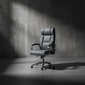 Ergonomic Padded Grey Leather High-Back Office Chair
