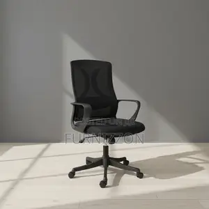 Height Adjustable Black Mid-Back Ergonomic Mesh Swivel Office Chair