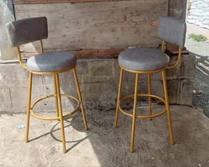 Leather Texture Powder-Coated Kitchen Counter Stools