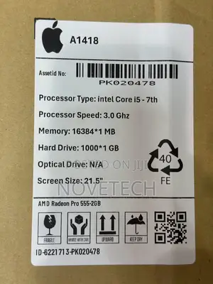 Desktop Computer Apple iMac 16GB Intel Core i5 SSD 1T