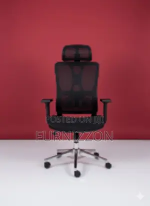 Black Full Mesh Height Adjustable Swivel Chair With Headrest