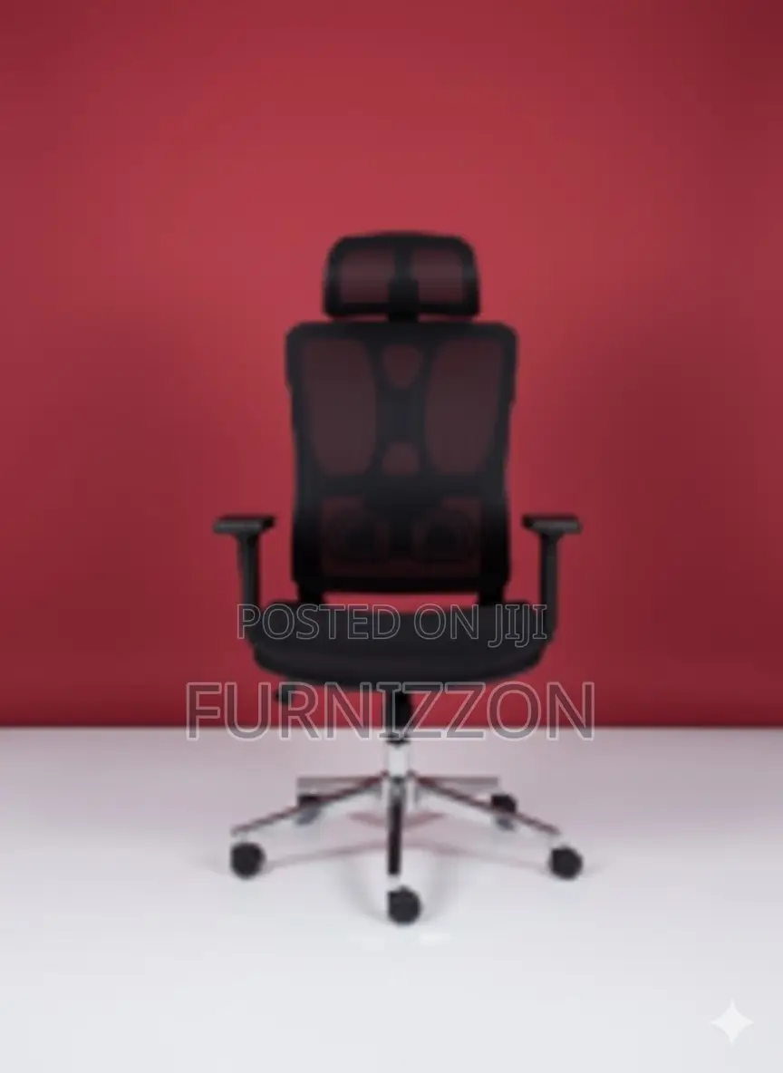 Black Full Mesh Height Adjustable Swivel Chair With Headrest