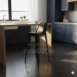 Ergonomic Tolix Low-Back Bar Stool With Metal Base