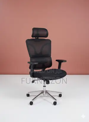 Adjustable Black Mesh Office Chair With Headrest and 3d Armrest