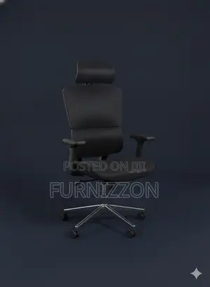 Black Mesh Swivel Office Chair With Headrest and 3d Armrest Design