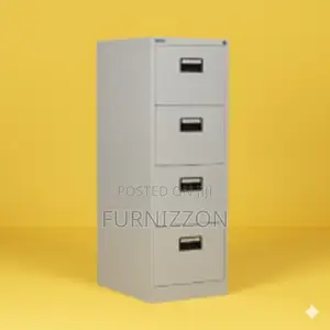Ergonomic 4-Drawer Metallic Office Storage Cabinet