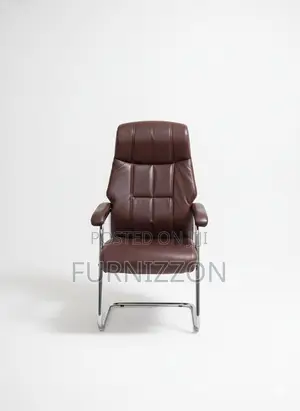 Back Leather Conference / Visitor Brown Office Chair
