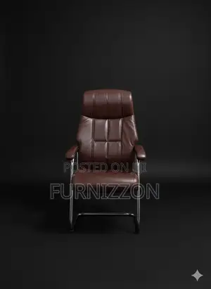 Brown Leather Conference Visitor Office Chair