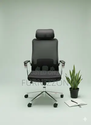 Ergonomic Black Swivel Office Chair With Headrest