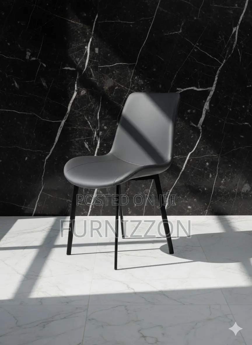 Ergonomic Dark Grey Padded Dining Chair