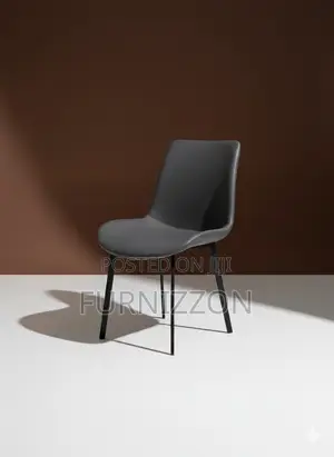 Compact Dark Grey Padded Dining Chair