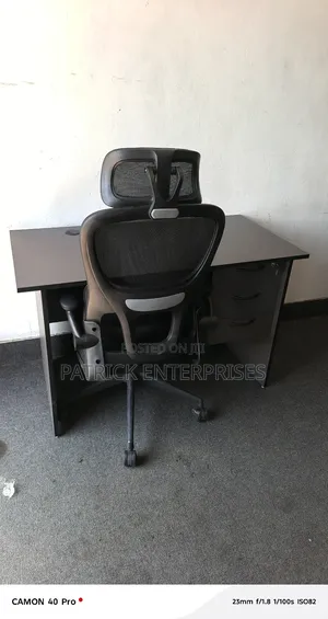 1.2 Mtrs Gray Office/ Study Desk + Orthopedic Office Chair