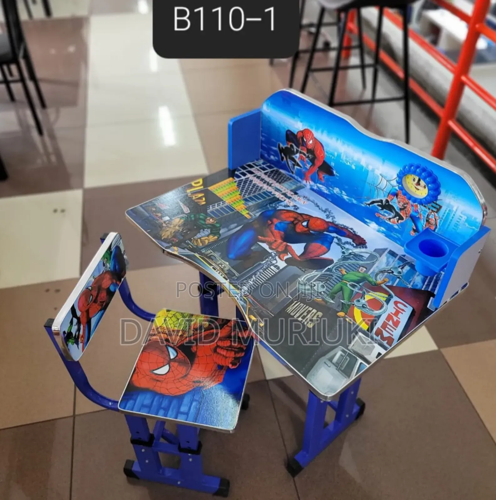 Spider Man Blue Executive Adjustable Kids Study Tables Desk