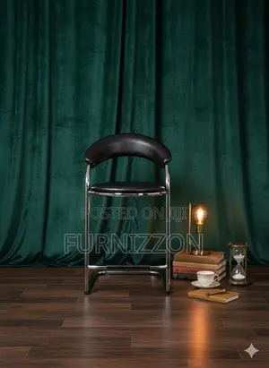 Plush Black Velvet Bar Stool